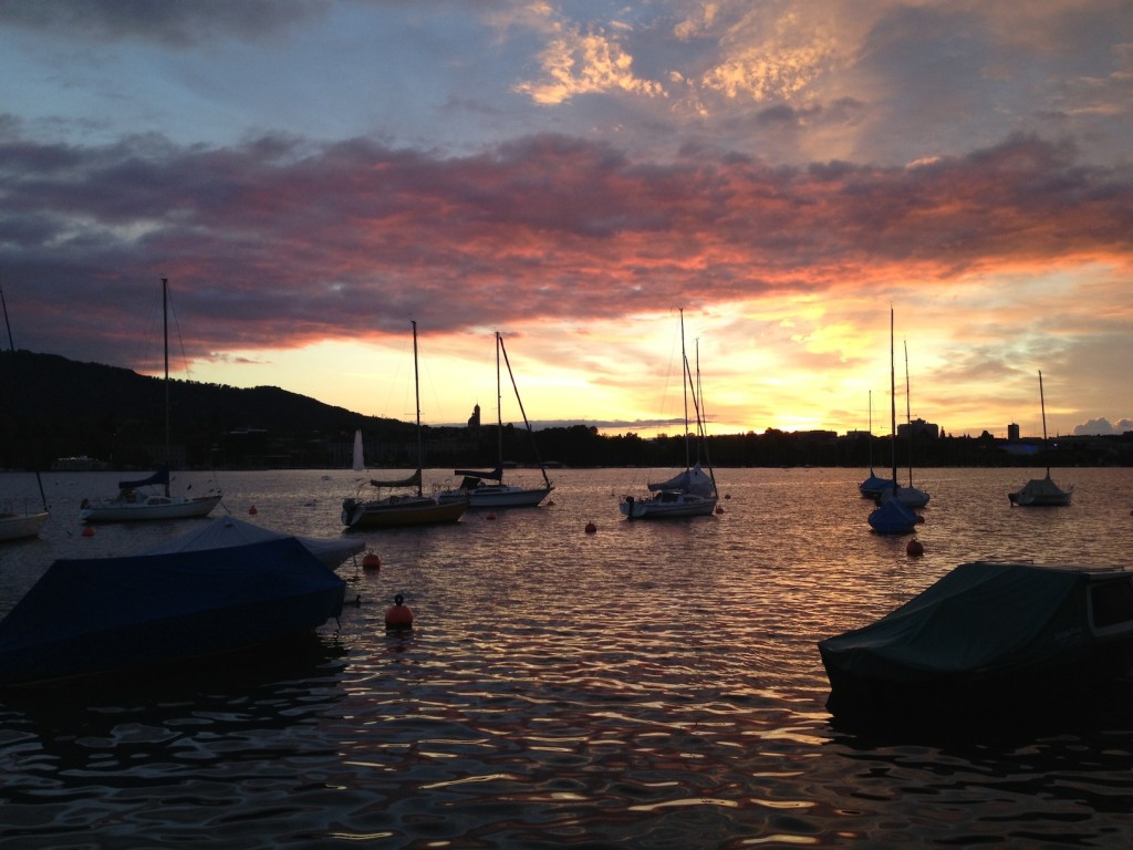 Sonnenuntergang am Zürichsee