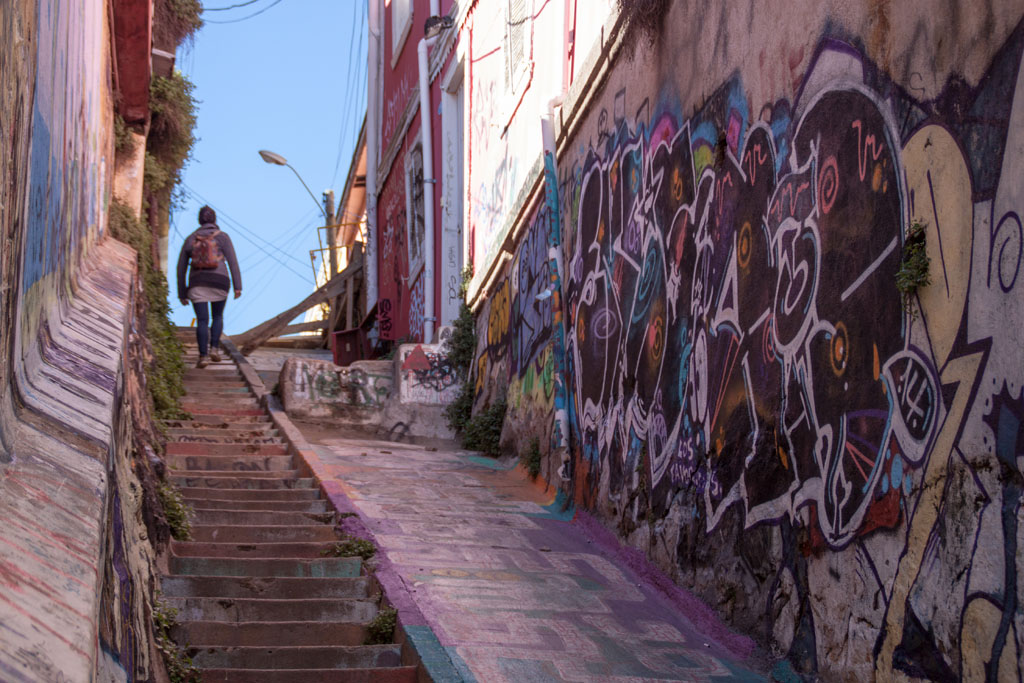 Eine ehemalige "Waschweiber-Rampe" in Valparaiso