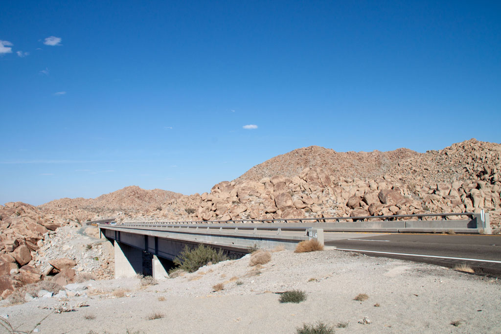 Wüstenlandschaft auf der Fahrt von San Diego nach Slab City