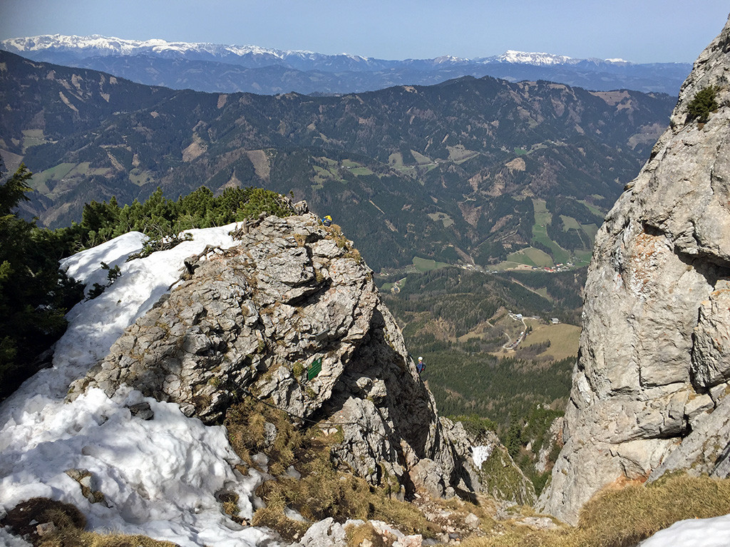 Geschafft! Ausstieg vom Franz-Scheikl-Klettersteig