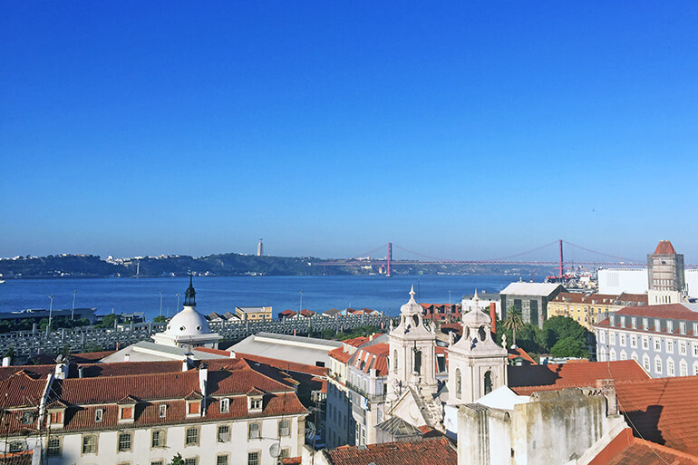 Blick von der Terrasse in Richtung Tejo.