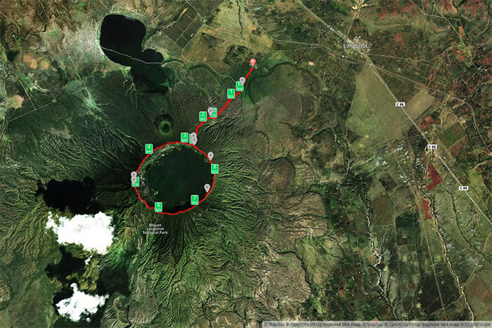 Wanderroute am Mount Longonot