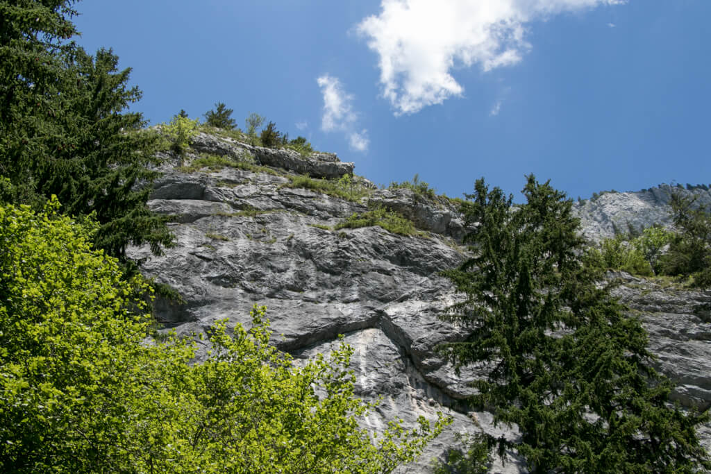 Einstiegswand vom Klettersteig am Leopoldsteinersee