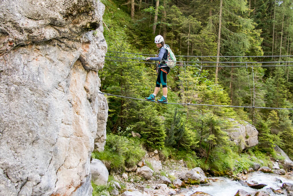 Silberkarklamm Seilbrücke am Hias-Klettersteig