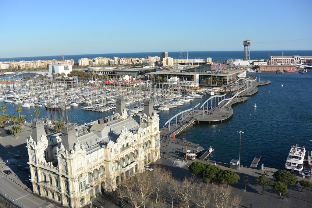 Mirador de Colón von oben - Blick auf die Rambla del Mar