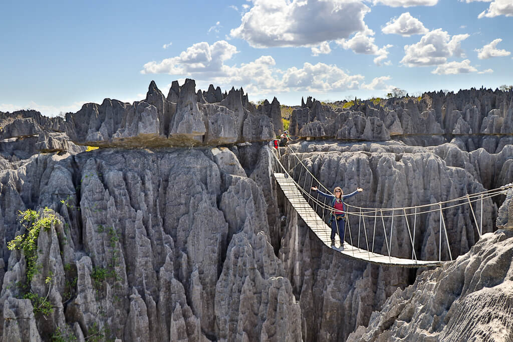 Hängebrücke im Tsingy de Bemaraha Nationalpark