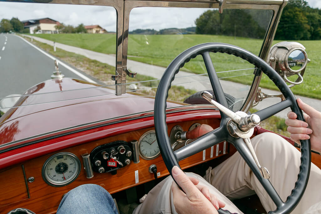 Lenkrad im Austro Daimler Cabrio AD617