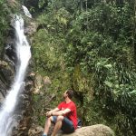 Flo am Chorros de las Campanas Wasserfall