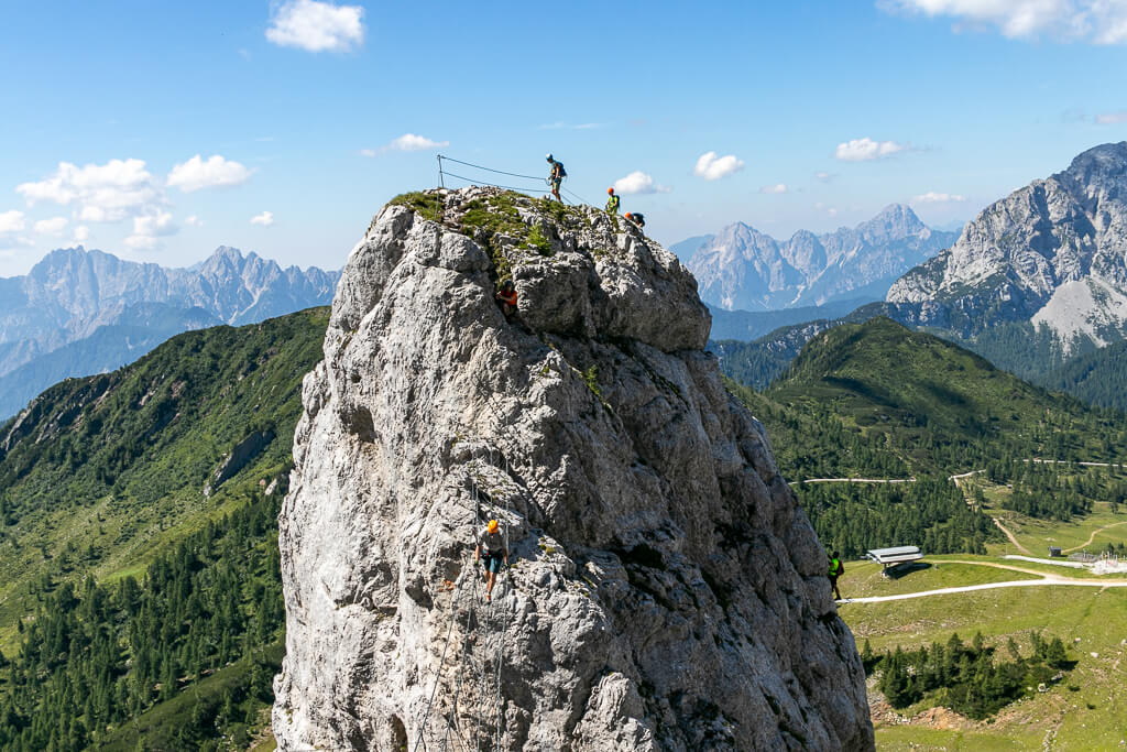 Däumling-Felsturm samt Klettersteig am Nassfeld in Kärnten